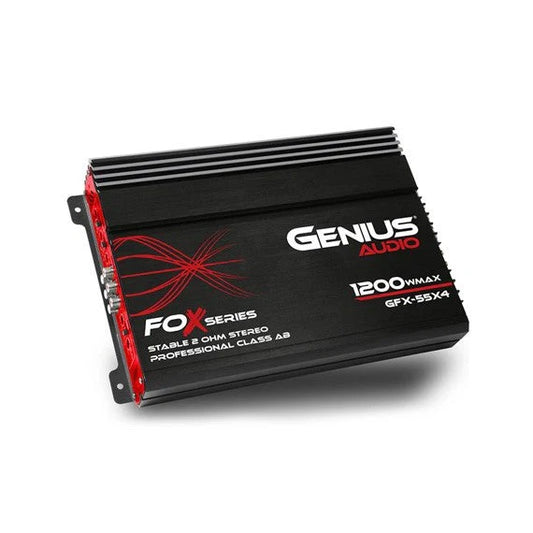 GFX-55x4 CLASS A/B AMPLIFIER 4 CHANNEL FOX SERIES 1200 W MAX/ 55 WRMS X 4 CH STABLE 2 OHM STEREO