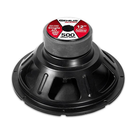 N3-12S4 NITRO SERIES SUBWOOFER 12" 500 WMAX/250 WRMS SINGLE VOICE COIL 4 OHM ROUND COPPER WIRE