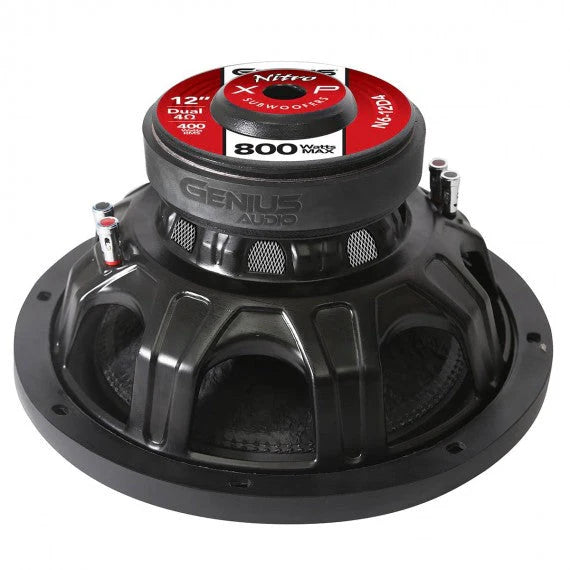 N6-12D4 NITRO SERIES SUBWOOFER 12" 800 WMAX / 400 WRMS DOUBLE 4 OHM VOICE COIL ROUND COPPER WIRE