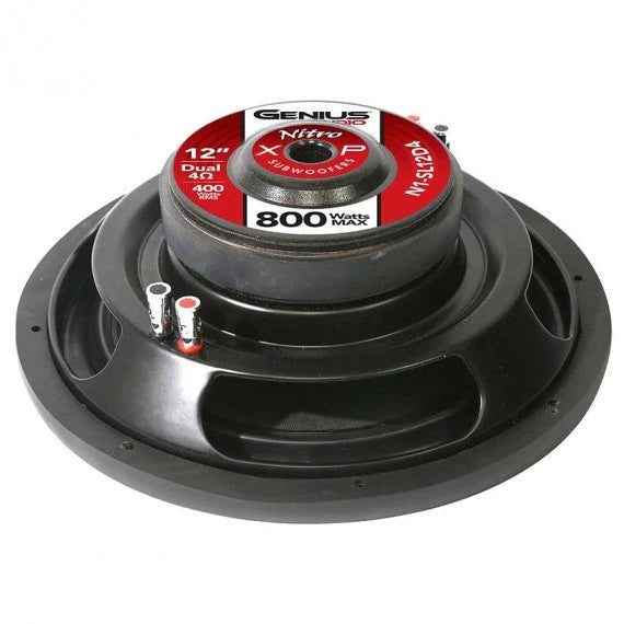 N1-SL12D4 NITRO SERIES SLIM SUBWOOFER 12" 800 WMAX / 400 WRMS DOUBLE 4 OHM VOICE COIL ROUND COPPER WIRE