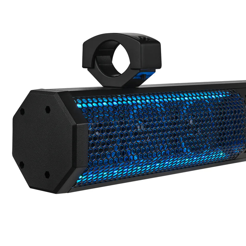 SB26BTXRGB 26" Marine Amplified Soundbar with Bluetooth USB & RGB Lighting 6 Speakers 600 Watts