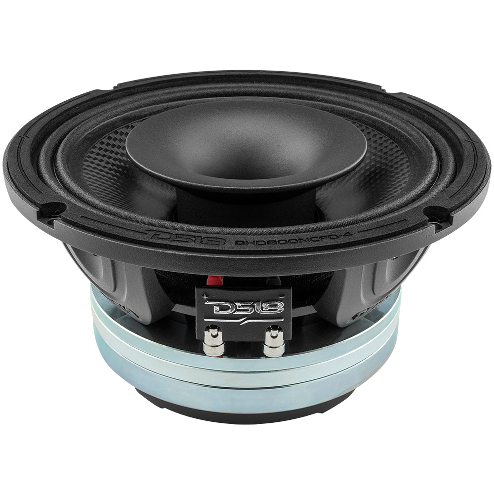Altavoz coaxial híbrido de neodimio de medios graves, resistente al agua, de fibra de carbono, con controlador incorporado, 400 vatios RMS, 4 ohmios, 8HD800NCFD-4