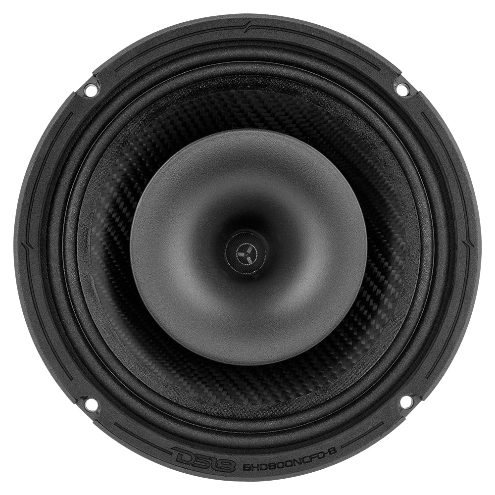 8HD800NCFD-8 Alto-falante de cone de fibra de carbono híbrido coaxial de neodímio médio-grave resistente à água com driver integrado 400 Watts RMS 8 Ohm