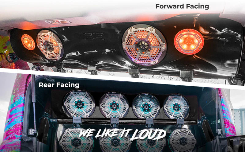 BRO-SBAR/BK Ford Bronco 6th Gen 4-Door Overhead Bar System fits 4 x 8" speakers + 2 x 6.5" Speakers and 2 x 3.78" Tweeters