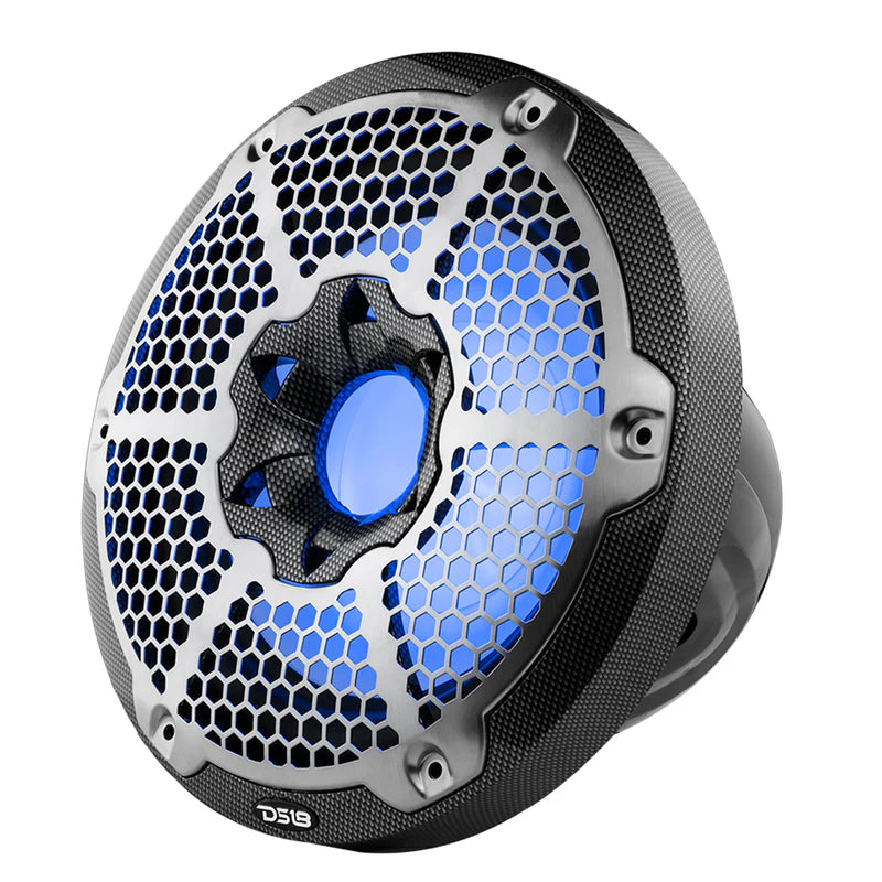 CF-10SUB NXL 10" Marine Subwoofer With LED RGB Lights 300 Watts Rms SVC 4-Ohm -Black Carbon Fiber
