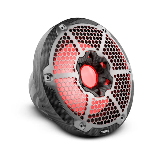 CF-10SUB NXL 10" Marine Subwoofer With LED RGB Lights 300 Watts Rms SVC 4-Ohm -Black Carbon Fiber