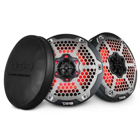 CF-65M NXL 6.5" 2-Way Coaxial Marine Speaker With LED RGB Lights 100 Watts Rms 4-Ohm - Black Carbon Fiber