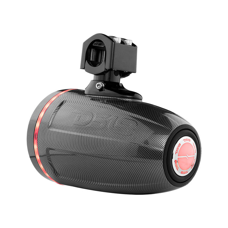 CF-X6TPNEO NXL 6.5" Neodymium Marine and Powersports Towers with Built-in Passive Radiator, 1" Driver and LED RGB Lights 150 Watts Rms -Black Carbon Fiber