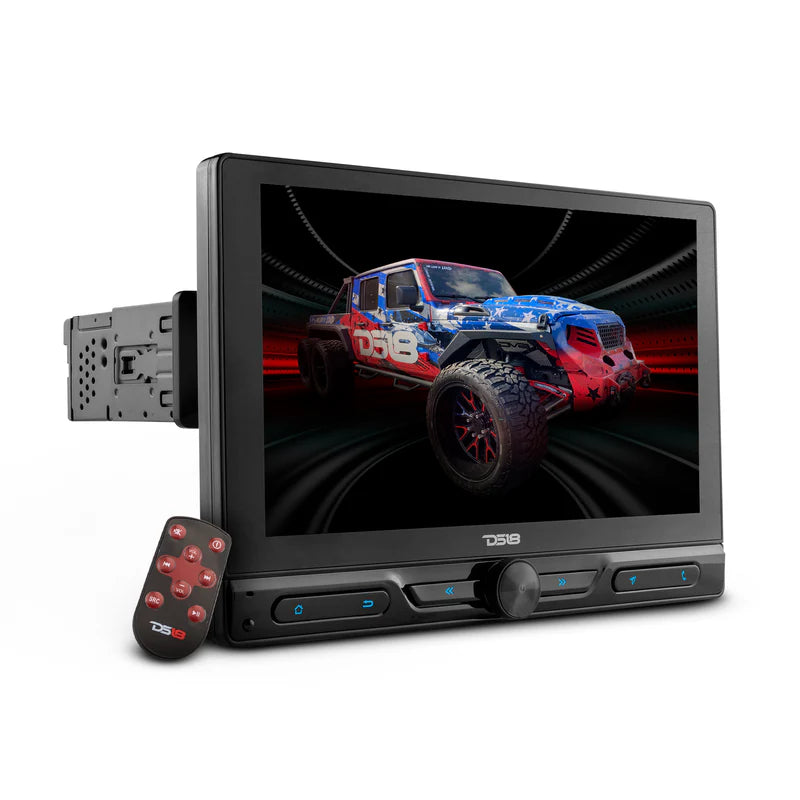 DDX10.5ADX 10.5" Floating Rotating Swivel Modular Touchscreen Mechless Single-DIN Headunit with Bluetooth, Mirror Link, USB, Gps and Android 10 (4x64GB)