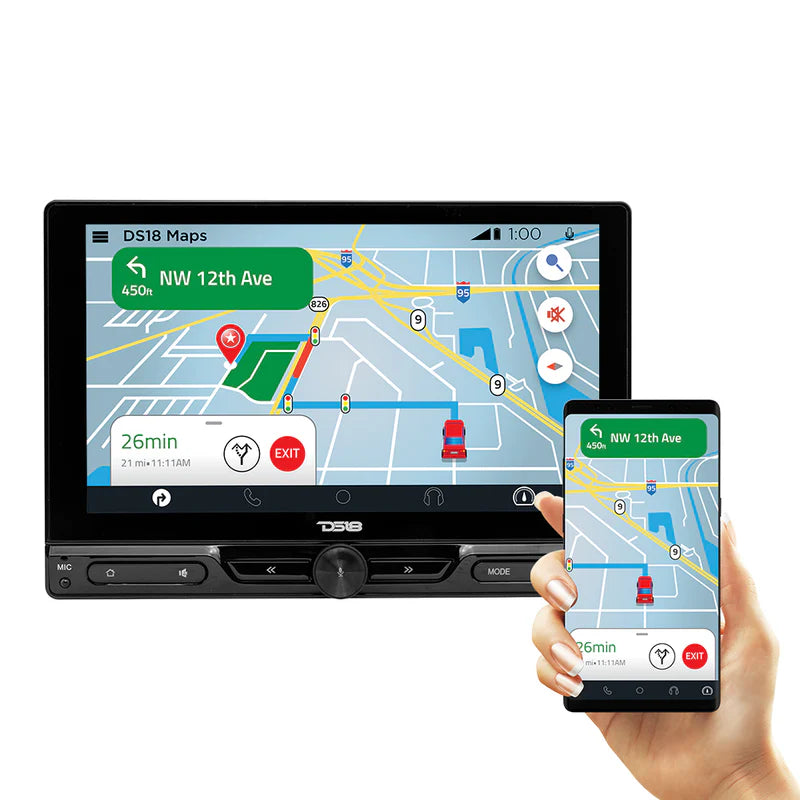 DDX10.5CP 10.5" Floating Adjustable Modular Touchscreen Mechless Single-DIN Head Unit with Bluetooth, Apple Car Play, Android Mirror Link, USB, AUX, SD, AM, FM