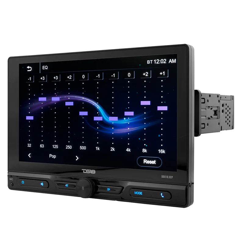 DDX10.5CP 10.5" Floating Adjustable Modular Touchscreen Mechless Single-DIN Head Unit with Bluetooth, Apple Car Play, Android Mirror Link, USB, AUX, SD, AM, FM
