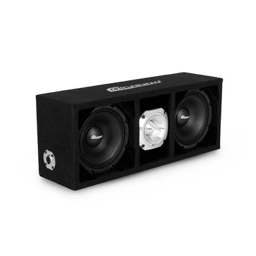 KTPONV2-206BLACK / DUAL 6" BLACK LOADED PORTED BOX + 1 TWEETER