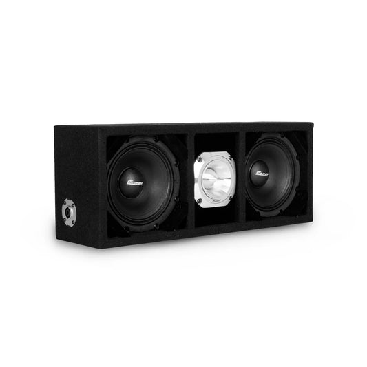 KTPONV2-206BLACK / DUAL 6" BLACK LOADED PORTED BOX + 1 TWEETER