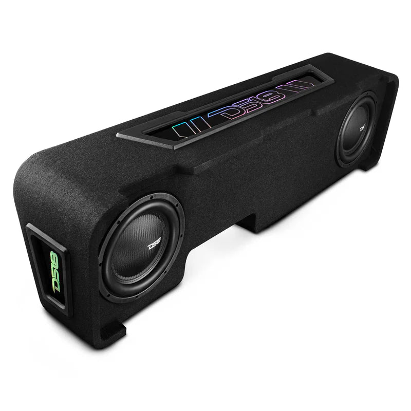 EXCL-SILVERADOBASS.DF/22-UP.LDPKG Chevy Silverado Down Firing Subwoofer Enclosure with Dream LED Lights, Amplifier and Wiring Kit