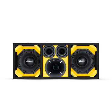 KTPON-208YELLOW / DUAL 8'' YELLOW/BLACK LOADED PORTED BOX (Tweeters + Driver)