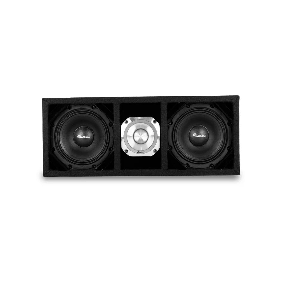 KTPONV2-206BLACK / DUAL 6" BLACK LOADED PORTED BOX + 1 TWEETER