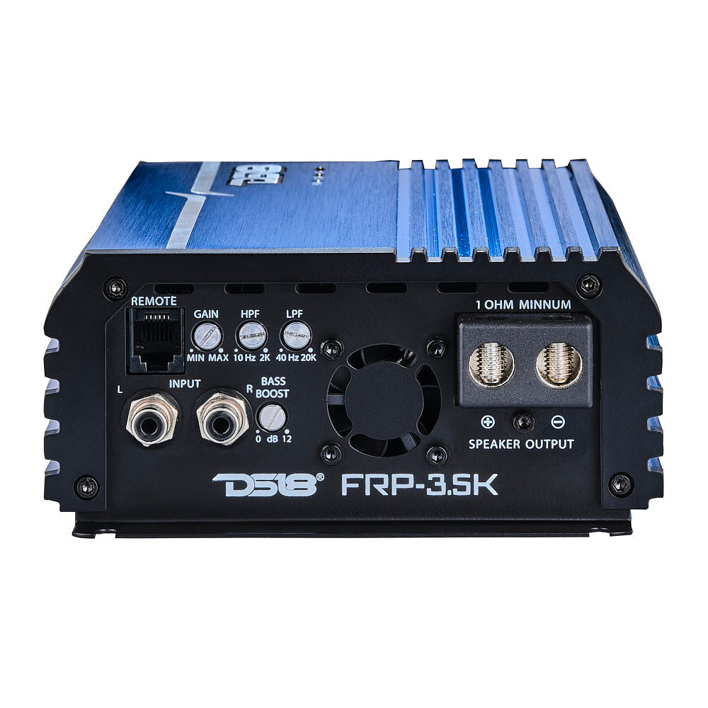 Amplificador compacto de rango completo de clase D de 1 canal FRP-3.5K/BL, 3500 vatios RMS a 1 ohmio, color azul