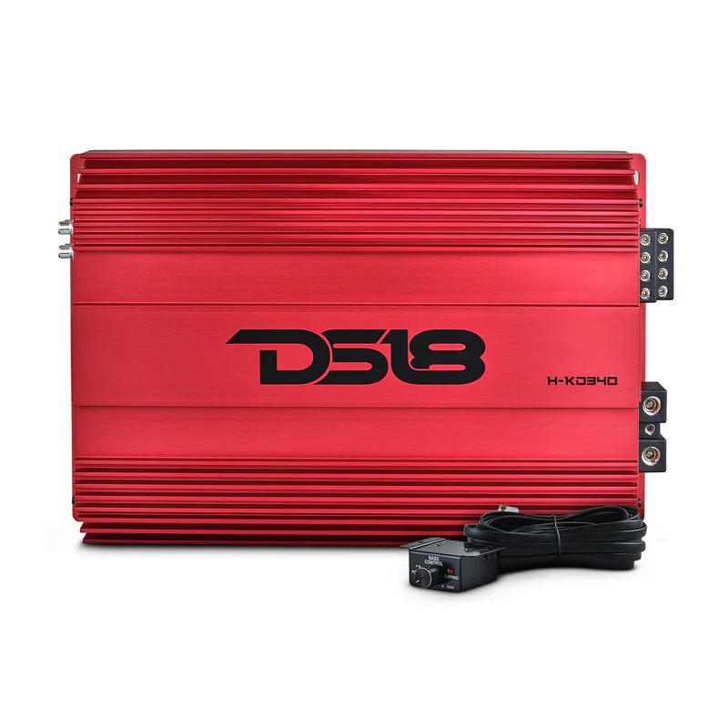 H-KO340/RD HOOLIGAN KO Full Range Class D 4-Channel Amplifier 4 x 300 Watts Rms @ 4-Ohm Made In Korea