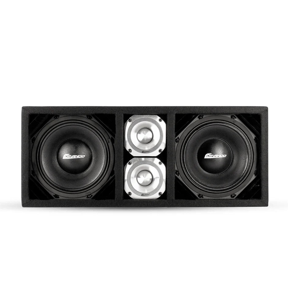 KTPONV2-208BLACK / DUAL 8" BLACK LOADED PORTED BOX + 2 TWEETER