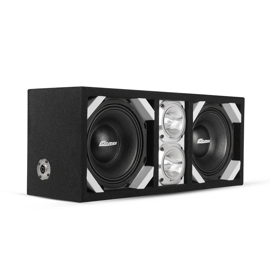 KTPONV2-208WHITE DUAL 8 WHITE LOADED PORTED BOX + 2 TWEETER
