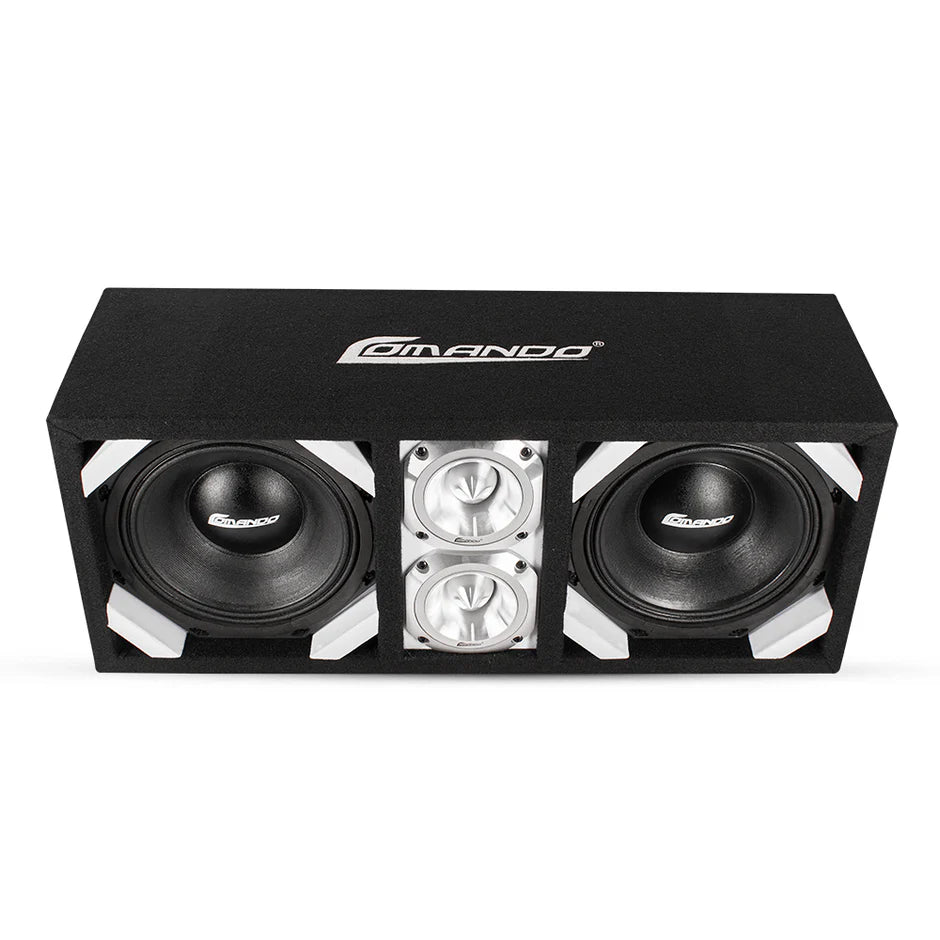 KTPONV2-208WHITE DUAL 8 WHITE LOADED PORTED BOX + 2 TWEETER
