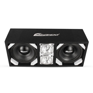KTPONV2-208WHITE  DUAL 8 WHITE LOADED PORTED BOX + 2 TWEETER