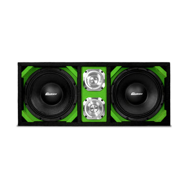 KTPONV2-210LIME / DUAL 10" LIME LOADED PORTED BOX + 2 TWEETER