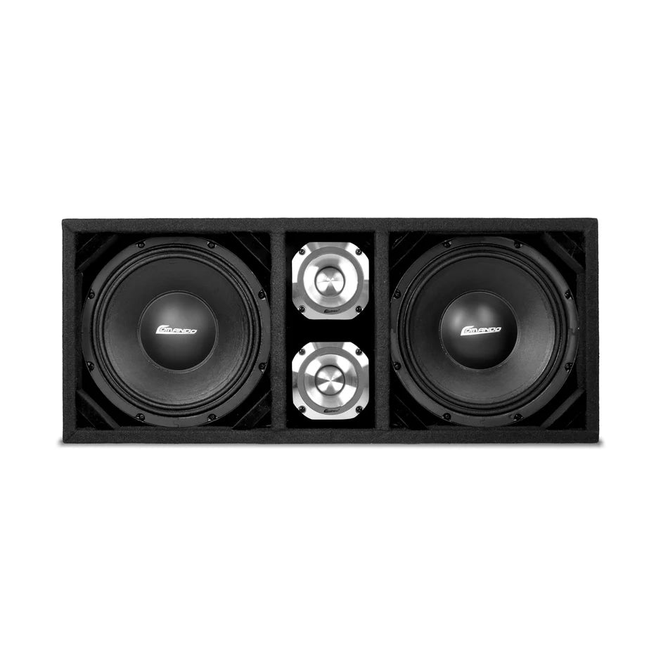 KTPONV2-210BLACK / DUAL 10" BLACK LOADED PORTED BOX + 2 TWEETER
