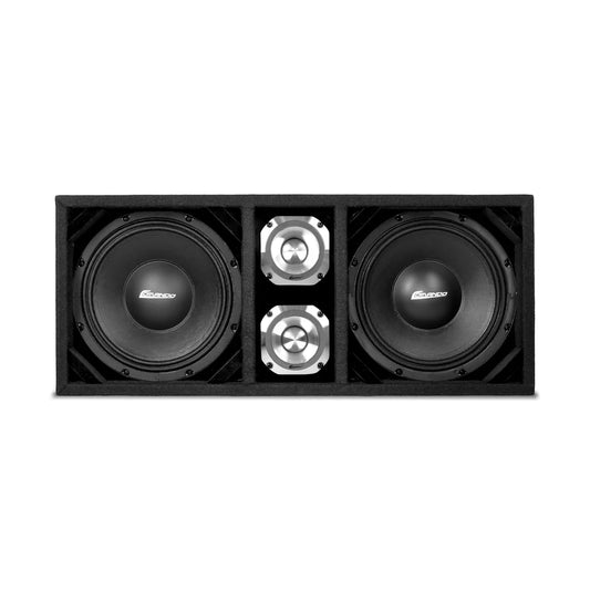 KTPONV2-210BLACK / DUAL 10" BLACK LOADED PORTED BOX + 2 TWEETER