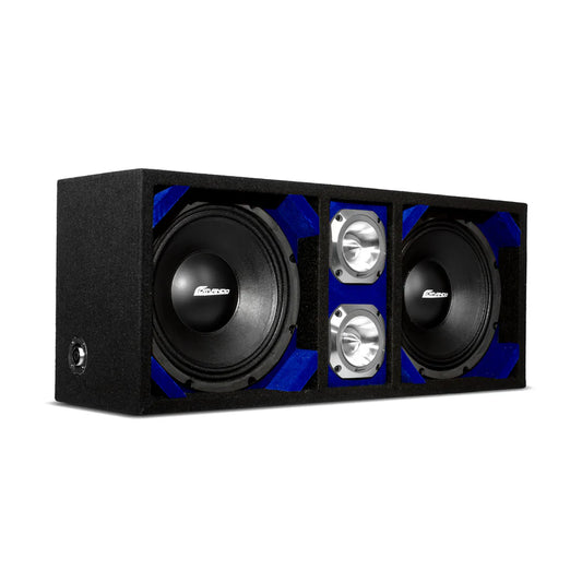 KTPONV2-210BLUE / DUAL 10" BLUE LOADED PORTED BOX + 2 TWEETER