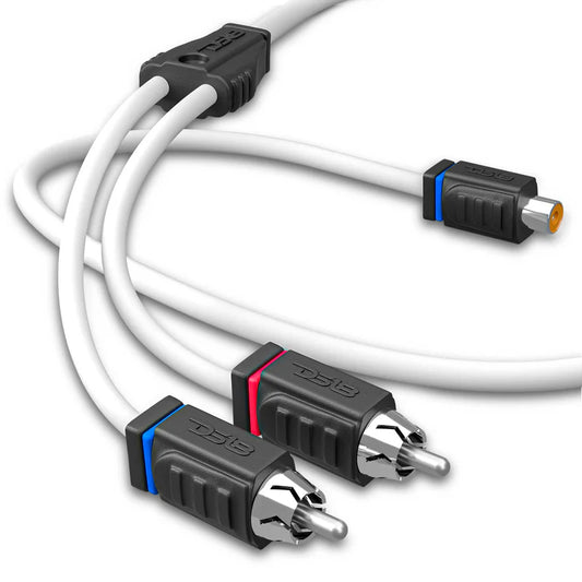 MOFCR-1F2M RCA Marine Grade Tinned 100% Copper OFC Y Connector 1 FEMALE to 2 MALE - WHITE