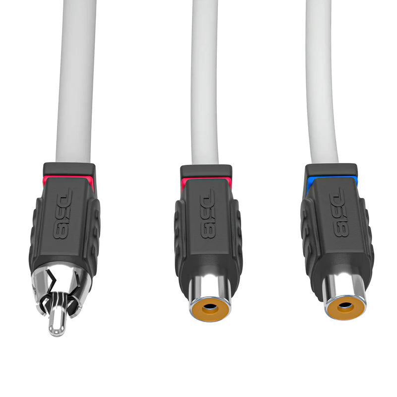 MOFCR-2F1M RCA Marine Grade Tinned 100% Copper OFC Y Connector 2 FEMALE to 1 MALE - WHITE