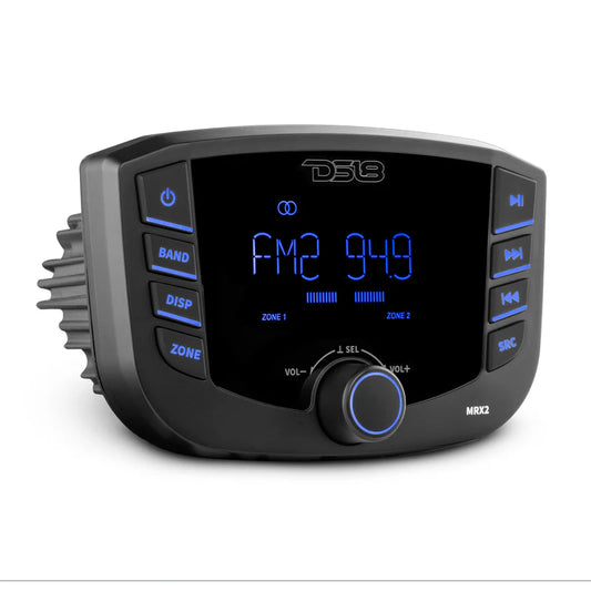 MRX2 Marine and Powersports Headunit 3" LCD screen , 2 Zones, 4 volts Output, BT, RDS 4X50 Watts