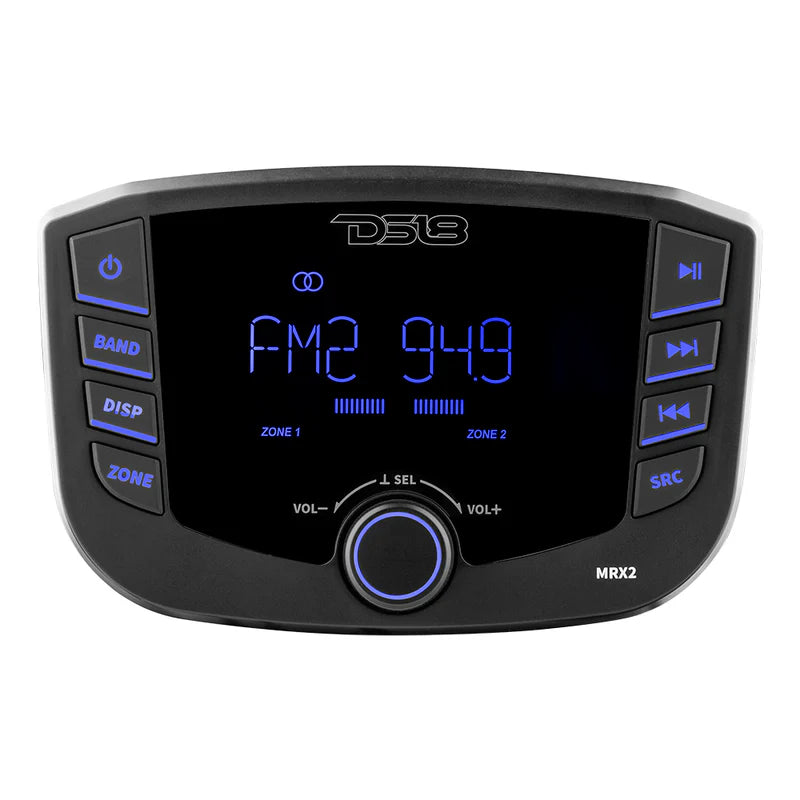 MRX2 Marine and Powersports Headunit 3" LCD screen , 2 Zones, 4 volts Output, BT, RDS 4X50 Watts