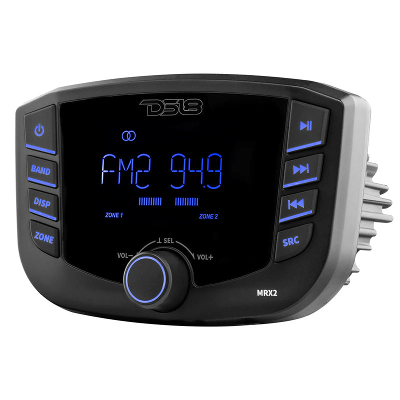 MRX2 Marine and Powersports Headunit 3" LCD screen , 2 Zones, 4 volts Output, BT, RDS 4X50 Watts