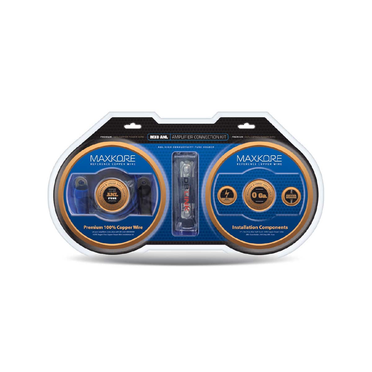 MX0ANL DB LINK MAXKORE 100% COPPER 0-G ANL AMP KITBLUE