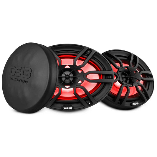 NXL-69/BK NXL 6x9" 2-Way Coaxial Marine Speaker With LED RGB Lights 125 Watts Rms 4-Ohm -Black