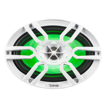 NXL-69/WH NXL 6x9" 2-Way Coaxial Marine Speaker With LED RGB Lights 125 Watts Rms 4-Ohm -White