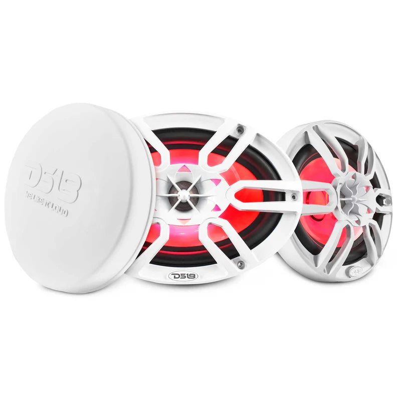 NXL-69/WH NXL 6x9" 2-Way Coaxial Marine Speaker With LED RGB Lights 125 Watts Rms 4-Ohm -White