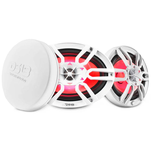 NXL-69/WH NXL 6x9" 2-Way Coaxial Marine Speaker With LED RGB Lights 125 Watts Rms 4-Ohm -White