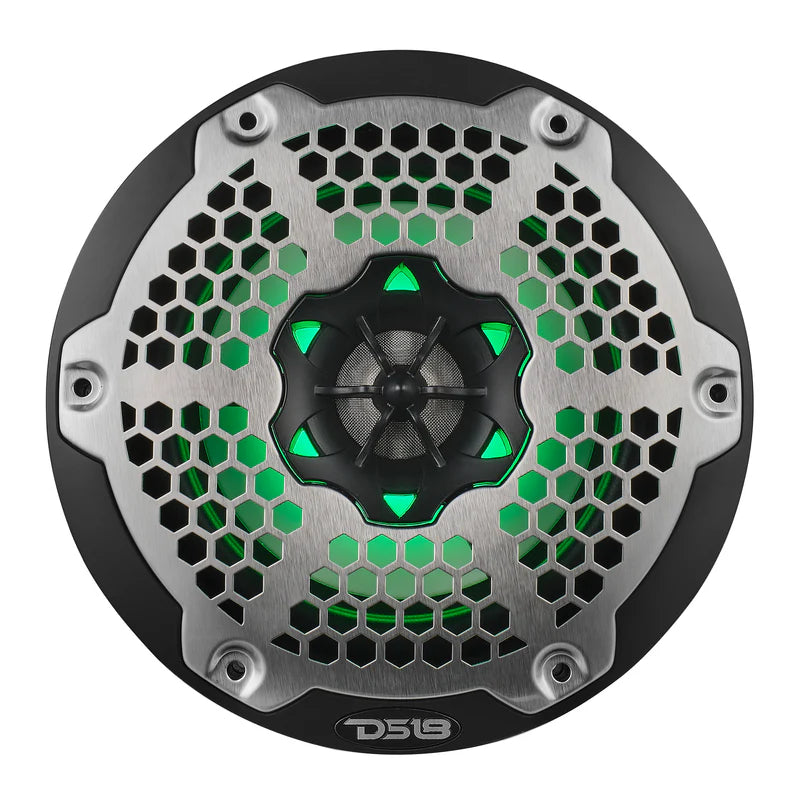 NXL-6M/BK NXL 6.5" 2-Way Coaxial Marine Speaker with RGB LED Lights 100 Watts Rms 4-Ohm