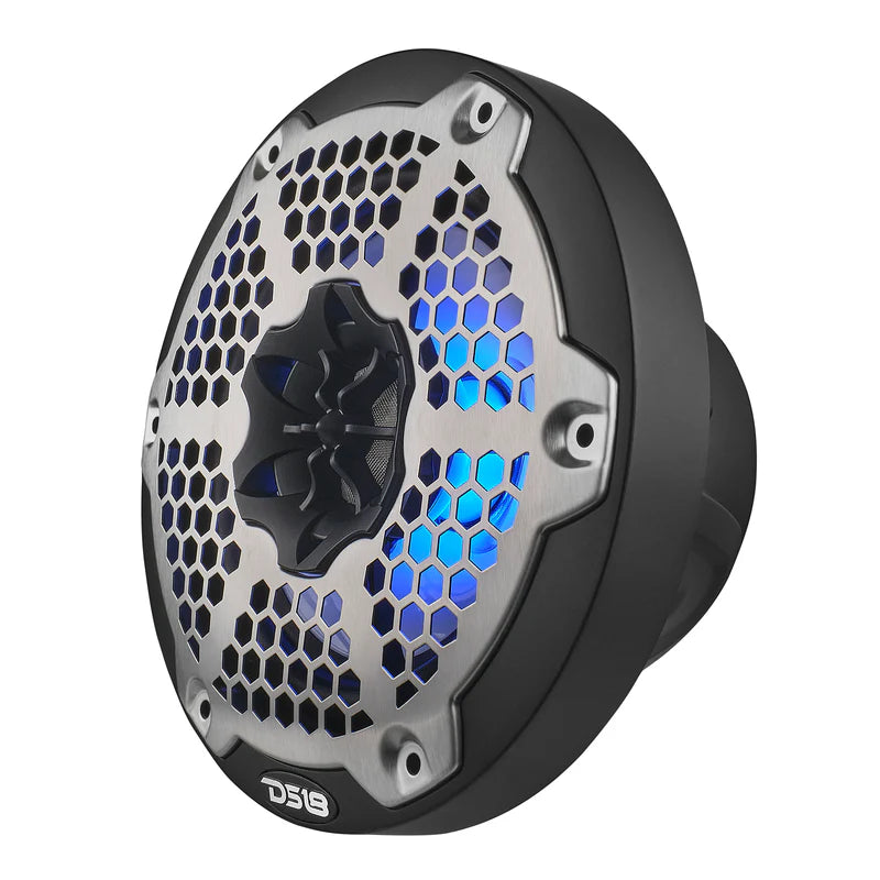 NXL-6M/BK NXL 6.5" 2-Way Coaxial Marine Speaker with RGB LED Lights 100 Watts Rms 4-Ohm