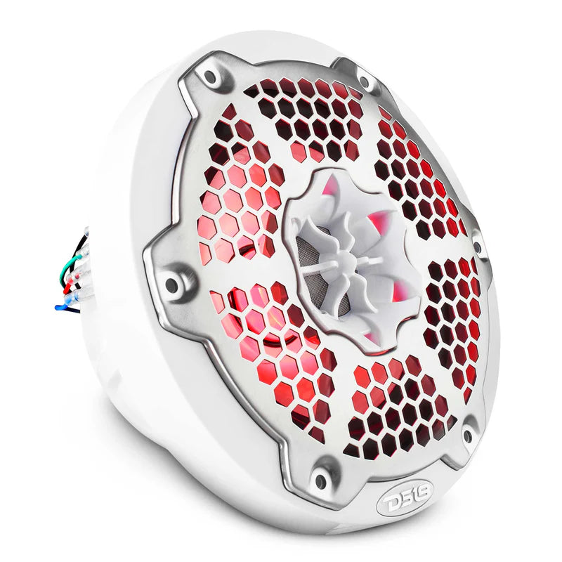 NXL-6M/WH NXL 6.5" 2-Way Coaxial Marine Speaker With LED RGB Lights 100 Watts Rms 4-Ohm - White
