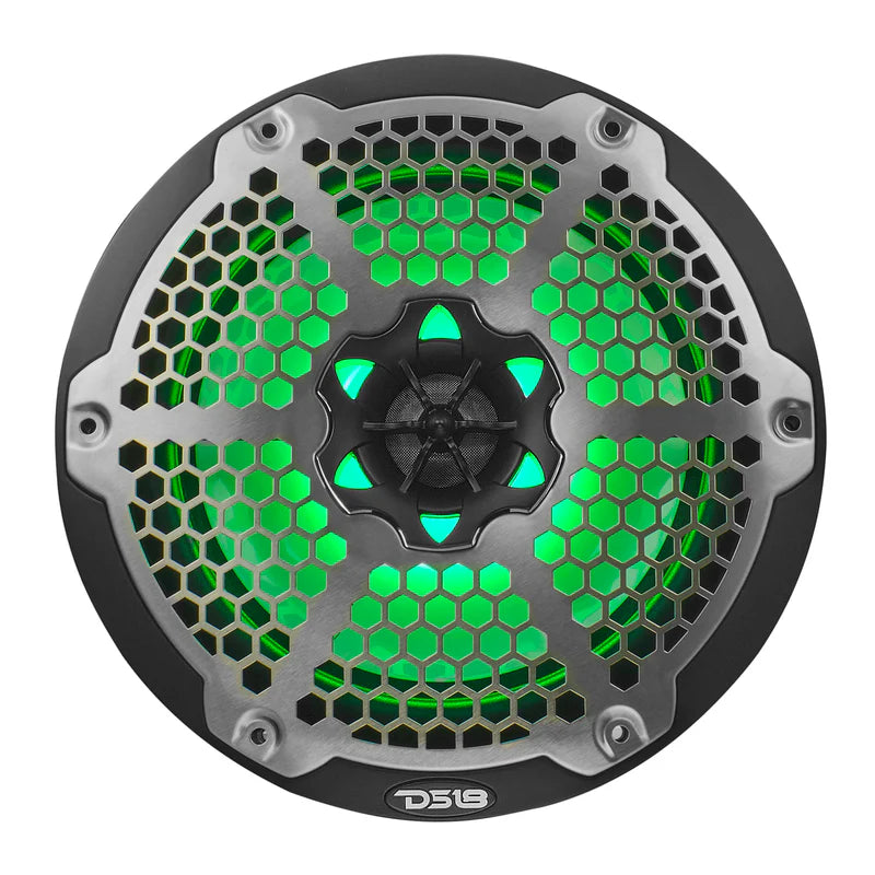 NXL-8M/BK NXL 8" 2-Way Coaxial Marine Speaker With LED RGB Lights 125 Watts Rms 4-Ohm - Black