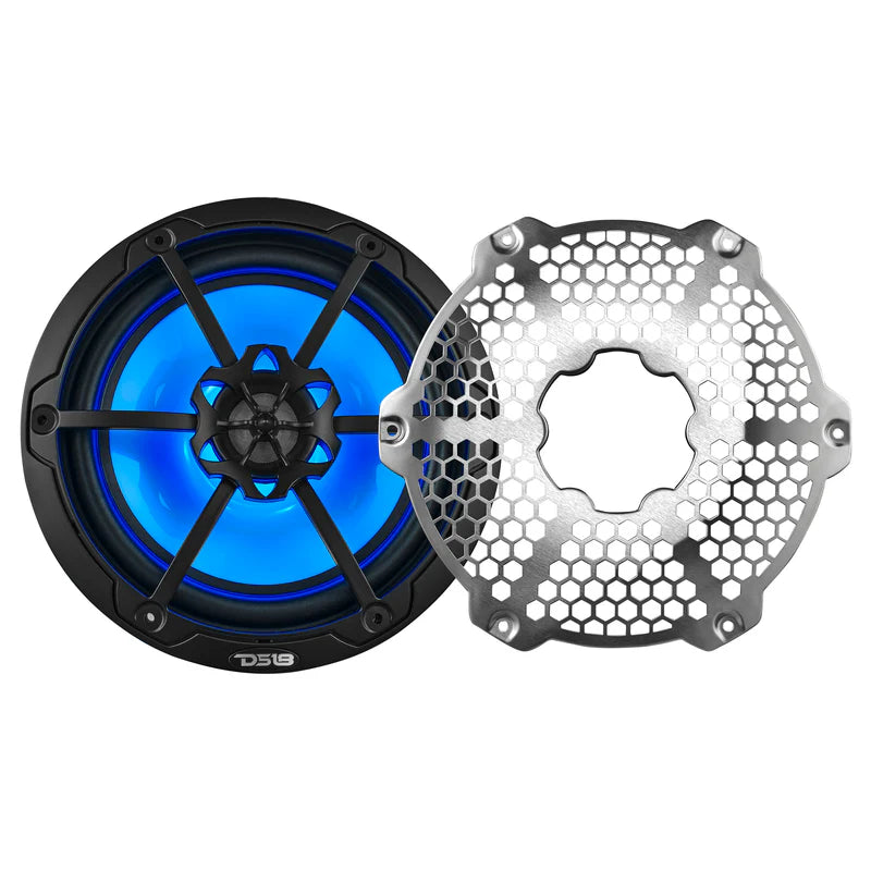 NXL-8M/BK NXL 8" 2-Way Coaxial Marine Speaker With LED RGB Lights 125 Watts Rms 4-Ohm - Black