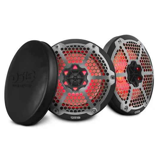 NXL-8M/BK NXL 8" 2-Way Coaxial Marine Speaker With LED RGB Lights 125 Watts Rms 4-Ohm - Black