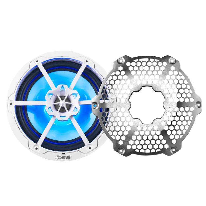 NXL-10M/WH NXL 10" 2-Way Coaxial Marine Speaker with RGB LED Lights 200 Watts Rms 4-Ohm