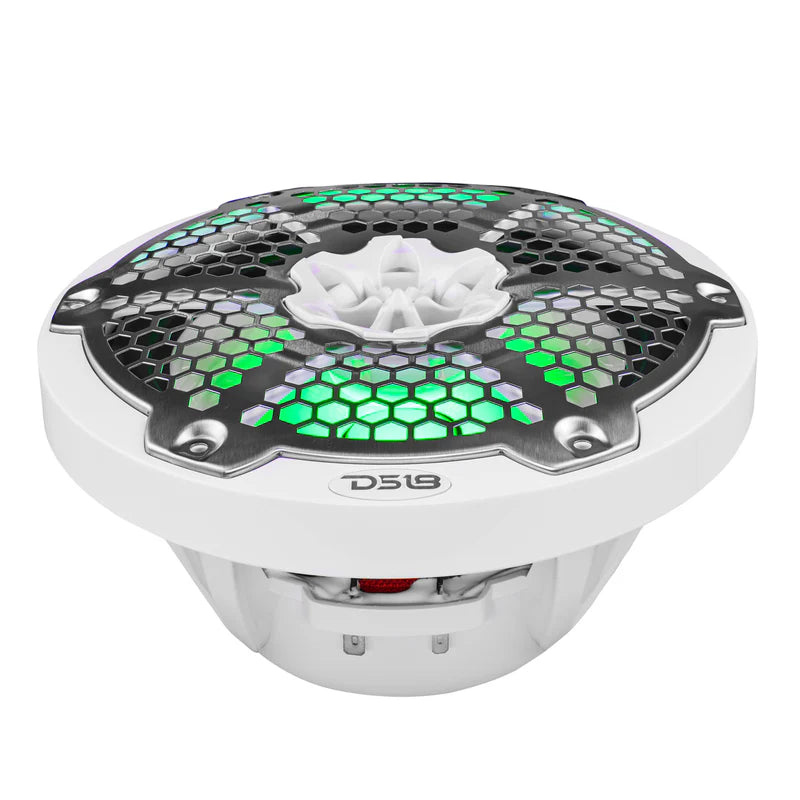 NXL-8M/WH NXL 8" 2-Way Coaxial Marine Speaker With LED RGB Lights 125 Watts Rms 4-Ohm -White