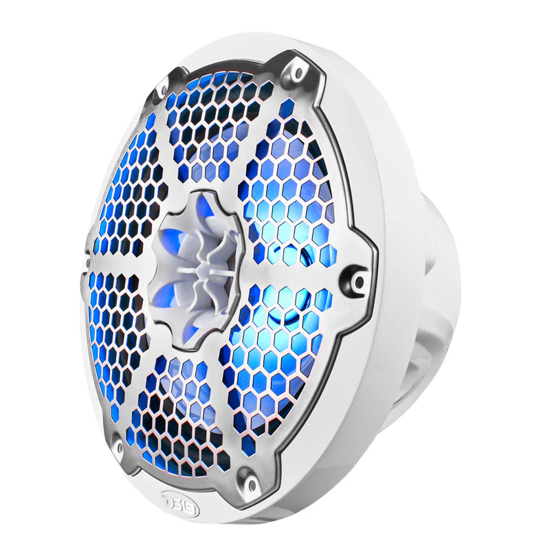 NXL-8M/WH NXL 8" 2-Way Coaxial Marine Speaker With LED RGB Lights 125 Watts Rms 4-Ohm -White