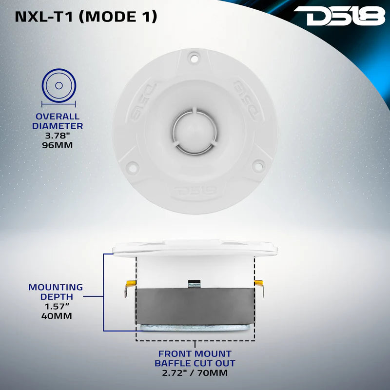 NXL-T1 NXL 3.8” Marine Water-Resistant Super Bullet Tweeter with 1” Aluminum Voice Coil | 120W RMS 4-Ohm